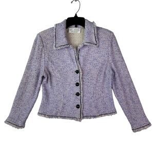 St. John Knit Coat Blazer Jacket Womens Size 0 Purple